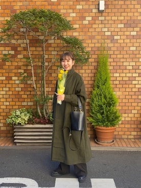 「PUBLUX（パブリュクス）のアイテム（チェスターコート）」を使った、sayaさん（レディース・161cm）の冬コーディネート