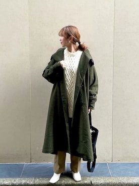 「PUBLUX（パブリュクス）のアイテム（チェスターコート）」を使った、sayaさん（レディース・161cm）の春コーディネート
