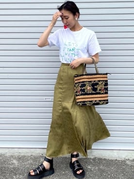 「TODAY edition（トゥデイエディション）のアイテム」を使った、sayaさん（レディース・161cm）の夏コーディネート