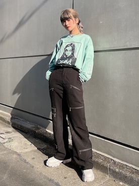 Tシャツ カットソー グリーン系 を使ったレディース人気ファッションコーディネート Wear