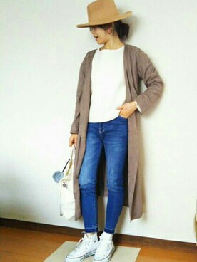 「ガウンコート」｜「アイテム（財布/小物）」を使った、RIE..:*:･･☆さん（レディース・163cm）の秋コーディネート