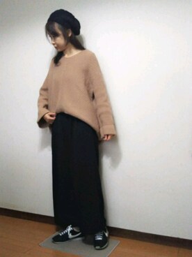 「ベレ女」｜RIE..:*:･･☆さん（レディース・163cm）の冬コーディネート