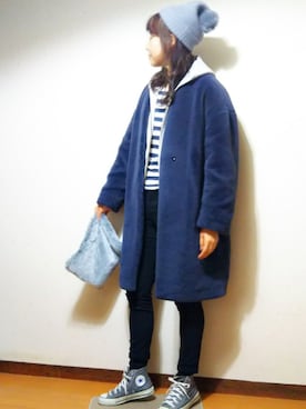 「無地党」｜「アイテム（その他アウター）」を使った、RIE..:*:･･☆さん（レディース・163cm）の冬コーディネート