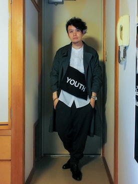 「Rodeo Crowns（ロデオクラウンズ）のアイテム（バッグ）」を使った、埒之（らちゆき）さん（メンズ・169cm）の秋コーディネート