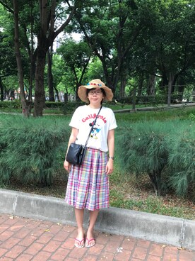 「NINE WEST（ナインウエスト）のアイテム（バッグ）」を使った、annさん（レディース・162cm）の夏コーディネート