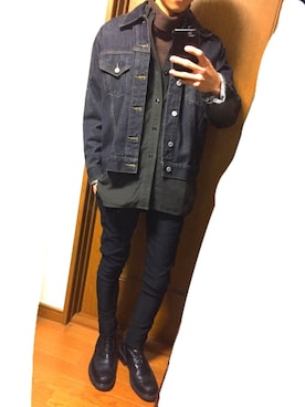 「足長効果」｜「アイテム（その他）」を使った、ゆうきさん（メンズ・165cm）の冬コーディネート
