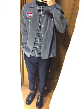 「BLUE WORK（ブルーワーク）のアイテム（トップス）」を使った、ゆうきさん（メンズ・165cm・20代）の冬コーディネート