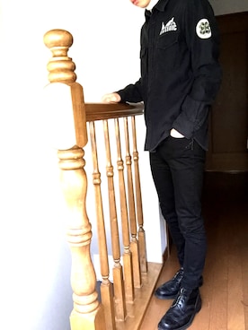 「COMME des GARCONS HOMME DEUX（コムデギャルソンオムドゥ）のアイテム（ブーツ）」を使った、ゆうきさん（メンズ・165cm）の春コーディネート