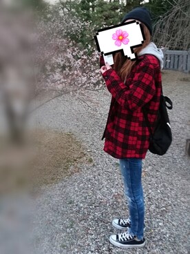 「花見」｜「アイテム（ニットキャップ/ビーニー）」を使った、Naaa☆さん（レディース・158cm）の秋コーディネート