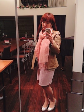 「ポールスミス」｜「アイテム（その他アウター）」を使った、辰巳真理恵さん（レディース・154cm）の秋コーディネート