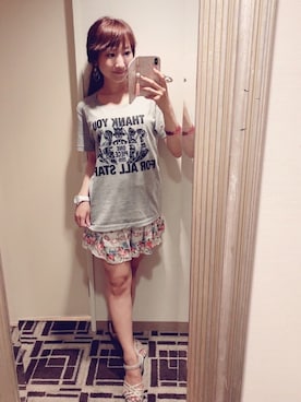 「キュロット」｜「アイテム（アナログ腕時計）」を使った、辰巳真理恵さん（レディース・154cm）の秋コーディネート