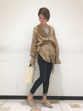 「サークルバッグ」｜「アイテム（パンプス）」を使った、nskbさん（レディース・157cm）の春コーディネート