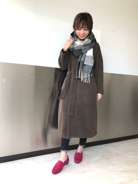ローファー ピンク系 を使った 冬コーデ のレディース人気ファッションコーディネート Wear