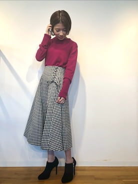 「アイテム（ブーティ）」を使った、nskbさん（レディース・157cm）の冬コーディネート