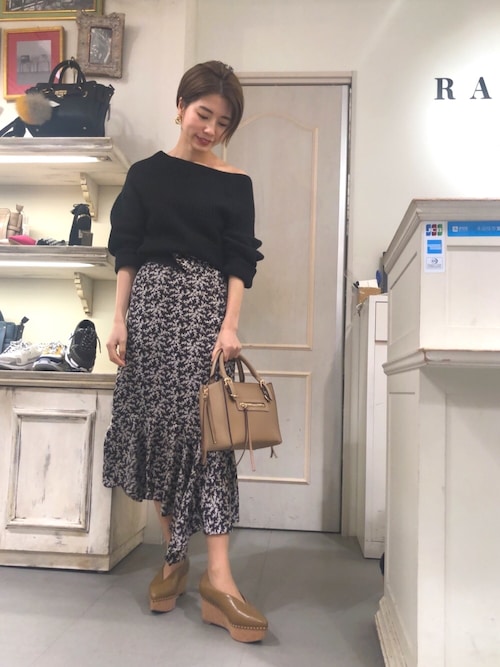 ランダ RANDA サイドジップミニトートバッグ （BLACK