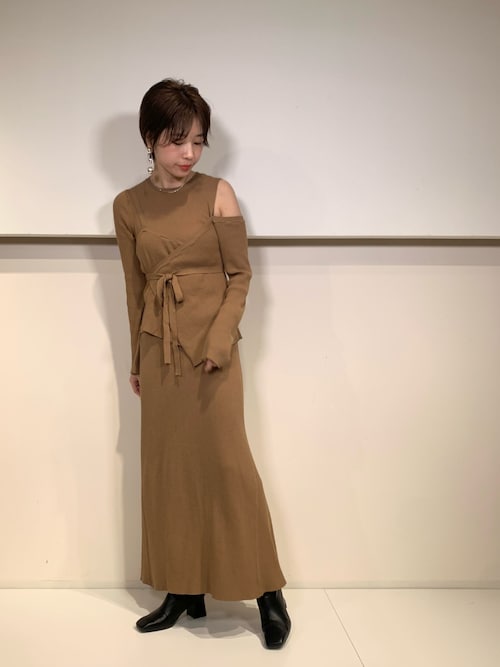 randa ボリュームソールストレッチロングブーツ ブラウン ランダ RANDA ボリュームソールストレッチロングブーツ （D
