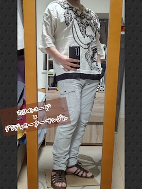 「AMINA COLLECTION（アミナコレクション）のアイテム」を使った、YM（最近はインスタ寄り）さん（メンズ・172cm）の夏コーディネート