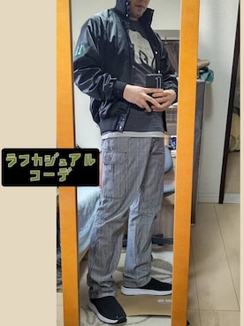 「ヒッコリー」｜「アイテム（ブルゾン）」を使った、YM（最近はインスタ寄り）さん（メンズ・172cm）の秋コーディネート