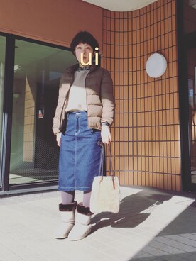ueno yucari↟⌂さんの「クルーネックボリュームスリーブセーター」を使ったコーディネート