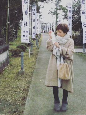 「MERLOT（メルロー）のアイテム（その他アウター）」を使った、ueno yucari↟⌂さん（レディース・150cm）の冬コーディネート