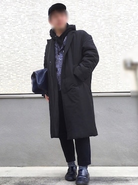 「ダウンコート」｜「アイテム（チェスターコート）」を使った、yuunagi06さん（メンズ・161cm）の冬コーディネート