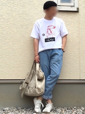 「ジャーマントレーナー」｜「アイテム（ハンチング/ベレー帽）」を使った、yuunagi06さん（メンズ・161cm）の夏コーディネート