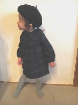 「無印良品（ムジルシリョウヒン）のアイテム（チュニック）」を使った、ajimさん（キッズ・80cm）の冬コーディネート