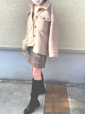 「AS as know as（エーエス アズノウアズ）のアイテム（ジャケット/アウター）」を使った、Yuinaさん（レディース・160cm）の冬コーディネート