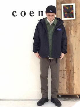 「coenスタッフスタイリング」｜「アイテム（マウンテンパーカー）」を使った、coen やましたさん（メンズ・171cm）の冬コーディネート
