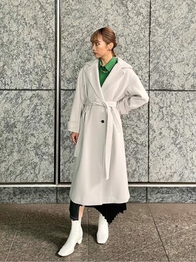 ビッグカラー2wayスタンドコートを使った人気ファッション 