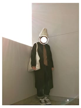「YAECA」｜「アイテム（ノーカラージャケット）」を使った、14さん（レディース・148cm）の冬コーディネート