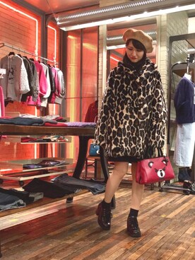 「hystericglamour」｜「アイテム（ムートンコート）」を使った、MAIKAさん（レディース・152cm）の秋コーディネート