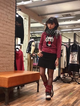 「hystericglamour」｜「アイテム（財布/小物）」を使った、MAIKAさん（レディース・152cm）の冬コーディネート