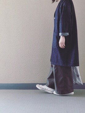 「handmade」｜「アイテム（チェスターコート）」を使った、mayuさん（レディース・154cm）の春コーディネート
