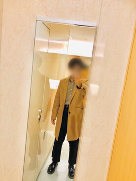 「SENSE OF PLACE by URBAN RESEARCH（センスオブプレイスバイアーバンリサーチ）のアイテム（チェスターコート）」を使った、しめじさん（メンズ・168cm）の冬コーディネート