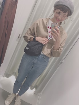 「チャックテイラー」｜「アイテム（ハンチング/ベレー帽）」を使った、ARiさん（レディース・169cm）の春コーディネート