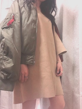「niko and...（ニコアンド）のアイテム（MA-1）」を使った、nattsuさん（レディース・152cm）の春コーディネート