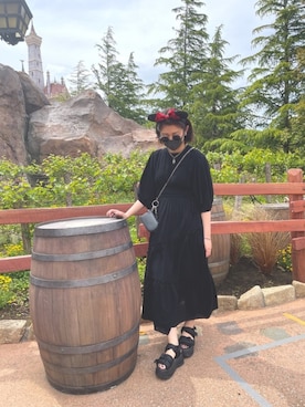 「黒コーデ」｜Reinaaa.さん（レディース・163cm）の春コーディネート