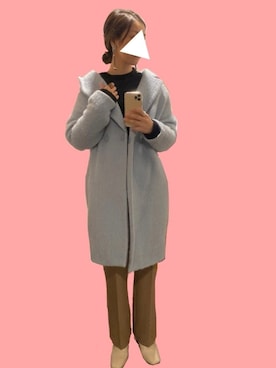 imuji*.さんの「UR シャギーBigカラーCOAT」を使ったコーディネート