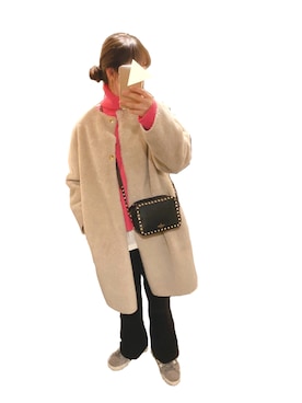 「ラフ」｜「アイテム（ムートンコート）」を使った、imuji*.さん（レディース・167cm）の冬コーディネート