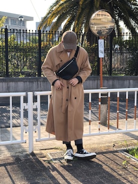 「CLANE（クラネ）のアイテム（トレンチコート）」を使った、かいさん（メンズ・173cm）の夏コーディネート