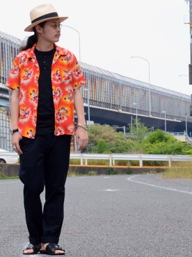 「schott（ショット）のSchott/ショット/URBAN CHINO PANTS/アーバン チノパンツ（チノパンツ）」を使った、okaiさん（メンズ・172cm）の夏コーディネート