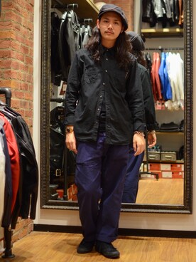 「schott（ショット）のSchott/ショット/ARMY FATIGUE PANTS/アーミー ファティーグ パンツ（その他パンツ）」を使った、okaiさん（メンズ・172cm）の夏コーディネート