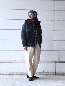 「SCHOTT」｜「アイテム（ミリタリージャケット）」を使った、okaiさん（メンズ・172cm）の冬コーディネート