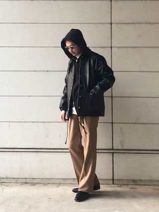ショット × コムデギャルソン コーチジャケット　カウハイド　L Schott/ショット/COWHIDE COACH JACKET/カウハイド コーチジャケットを