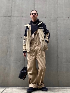「schott（ショット）のアイテム（サロペット/オーバーオール）」を使った、okaiさん（メンズ・172cm）の冬コーディネート