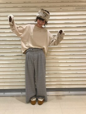 「ゆるゆる」｜「アイテム（スウェット）」を使った、natsukiさん（レディース・168cm）の秋コーディネート