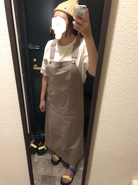 「teva」｜「アイテム（ジャンパースカート）」を使った、もちるさん（レディース・160cm）の夏コーディネート