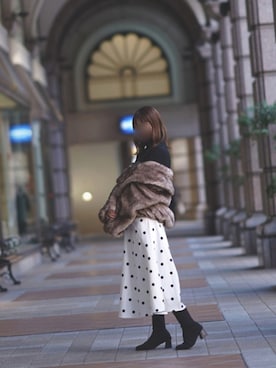 「Another Edition（アナザーエディション）のアイテム（その他アウター）」を使った、Kiki.さん（レディース・162cm）の冬コーディネート