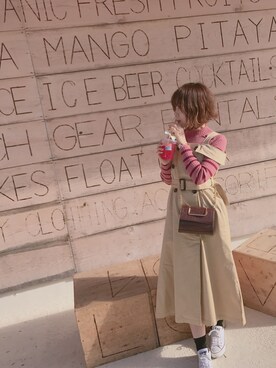 「トレンチワンピ」｜kanakoさん（レディース・157cm）の秋コーディネート